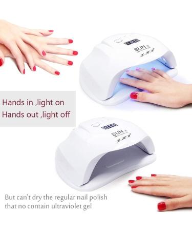 UV LED Nail Lamp - Gel Nail Polish Dryer with Auto Sensor and 4 Timer Settings - White - Buy Online on SooperMarket.com