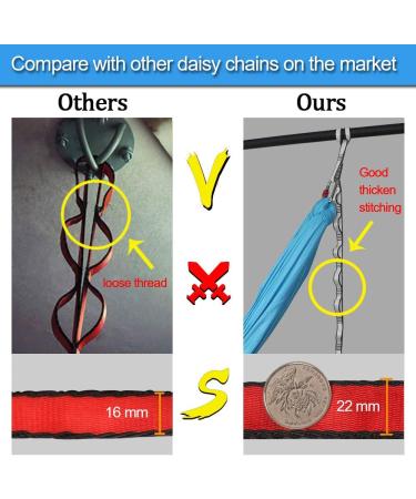 DASKING 2 Pack Adjustable Daisy Chains - 23 KN Strong Climbing Harness Nylon Rope Multi Loop Yoga Strap in Gray | International Shipping Available - Buy Online on SooperMarket.com