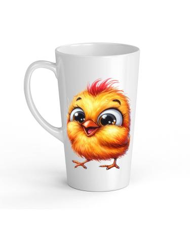 White Ceramic Kids Chicken Mug - Large 483 ml Perfect for Hot Chocolate or Milk Fun and Easy to Use