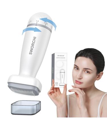Derma Stamp Microneedling Adjustable Needles with 0-2mm 120 Needles Titanium Microneedle Dermastamp for Men Women Hair Beard Growth Face Body Skin Care