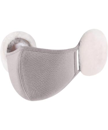 Visiblurry Kawaii Cloud Shape Face Cover | Plush Rabbit Fur Ear Warmer & Slim Winter Protection - Buy Online on SooperMarket.com