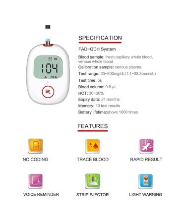 High-Precision Blood Sugar Measuring Device Set - 50 Test Strips & Lanzetten Easy to Use Ideal for Pregnant Women Fast & Portable - International Shipping Available - Buy Online on SooperMarket.com
