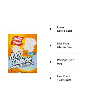 Jolly Time 100 Calorie Healthy Pop Kettle Corn - 10 ct 12 oz - Buy Online on SooperMarket.com
