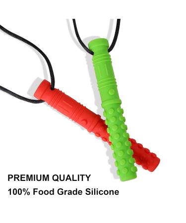 Sensory Chew Necklace for Autism & ADHD - 2 Pack Soft BPA-Free Silicone Teething Necklace for Children with Anxiety - Seeway Chewy Necklace - Buy Online on SooperMarket.com