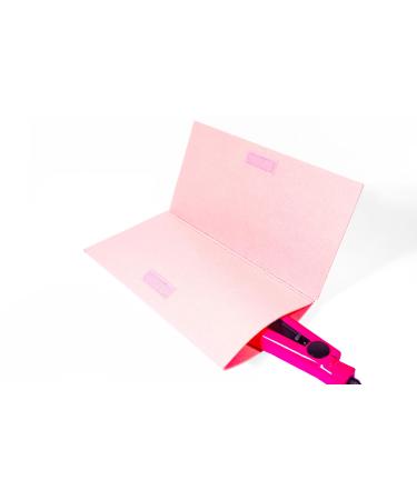 Glamza Hair Straightener Mat & Pouch - Made from Heat Resistant Safety Felt - Ideal for Home & Travel (Pink)