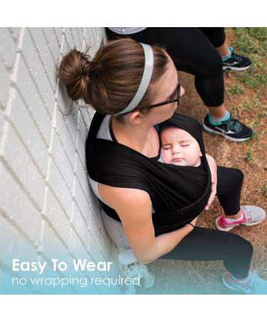 Baby K'tan Breeze Black Small Baby Wrap Carrier - Infant & Child Sling for Newborns up to 35 lbs - No Tying or Rings - Easy Babywearing for Parents - Size Small - Buy Online on SooperMarket.com