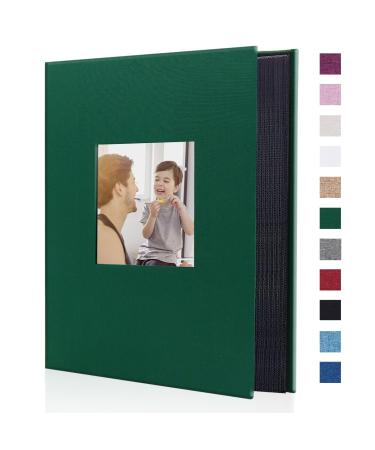 Miaikoe Photo Album 6x4 300 Pockets Slip in Large Capacity Album for Family Wedding Anniversary Linen Album Book Holds 300 Horizontal 10x15cm Photos(300 Pockets Dark Green) 300 Pockets Dark Green