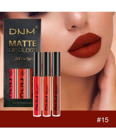 3pcs Dark Red Matte 24-Hour Liquid Lipstick Set | Long-Lasting & Waterproof Lip Stain | Smudge-Proof Lip Gloss Gift Set | Women's Makeup Kit - Buy Online on SooperMarket.com