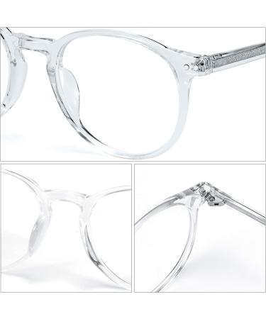 ZENOTTIC Vintage Round Glasses Frame - Retro Clear Lens Nerd Glasses for Women & Men | C4 Transparent - Buy Online on SooperMarket.com