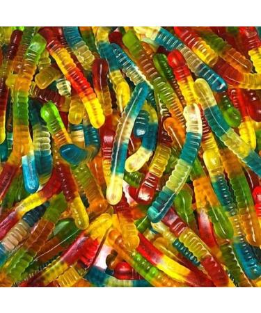 Gummy Sweet Jelly Worms - 1KG Bag - Fruit Flavour Gummy With Fruit Juice - Halal