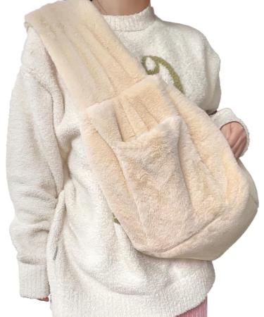 Warm Plush Small Dog Sling Cat Carrier Hand-Free Pet Sling Carrier Pet Puppy Travel Bag Cat Carrier Shoulder Bag Outdoor Travel Puppy Carrier Bag for Daily Walk Travel Outdoor Beige - Buy Online on SooperMarket.com