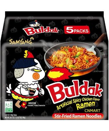 CNMART Samyang Hot Chicken Ramen Dried Buldak Noodles Halal 140g (Pack of 10) - Buy Online on SooperMarket.com