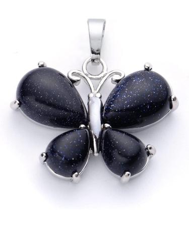 Crystal Rough Natural Quartz 1pc Butterfly Formed Pendant Amethyst Natural Crystals Tiger Eye geman Opal Stone for Women Gift Necklace Jewelry (Size : Rose Quartz)
