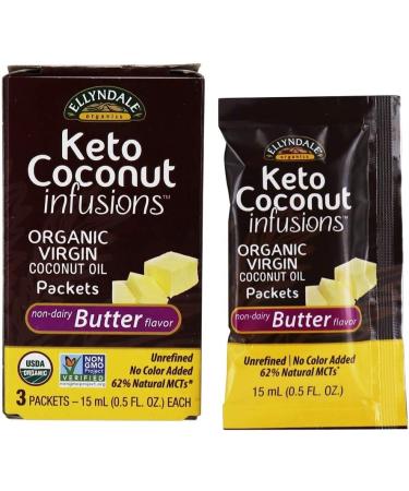 Now Foods Ellyndale Naturals Keto Coconut Infusions - Non-Dairy Butter Flavor, 3 Pack (0.5 fl oz Each) - Buy Online on SooperMarket.com