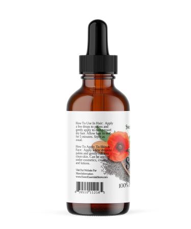 Sweet Essentials Organic Poppy Seed Oil - 100% Pure Cold-Pressed - 2oz Glass Bottle | Natural Moisturizer for Skin Hair & Face | Imported from Turkey - Buy Online on SooperMarket.com