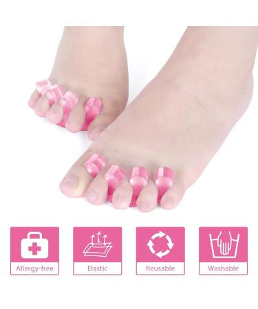 Molain 8 Pack Gel Nail Polish Toe Spacers - Silicone Separators for Overlapping Toes Hammer Toe Relief - Transparent Pink Blue & Purple - Buy Online on SooperMarket.com