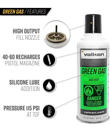 Valken Airsoft Green Gas 2 | High-Quality Airsoft Green Gas for Optimal Performance - Buy Online on SooperMarket.com