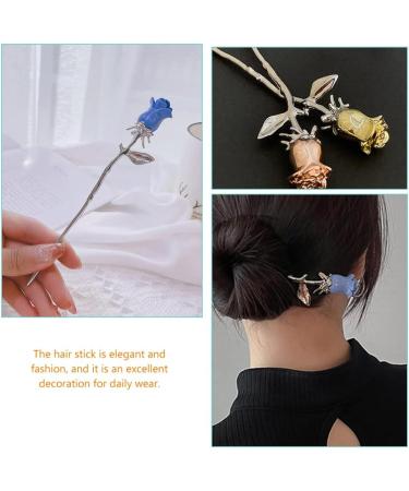 minkissy Metal Chopsticks Metal Chopsticks Rose Metal Hairpin Hanfu Headdress Sticks Bun Hair Pin Chignon Pin Women Girls Hair Accessories 3 Color Hair Accessories Hair Accessories - Buy Online on SooperMarket.com