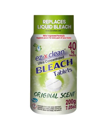 New and Improved Formula Ultra Concentrated Water Activated Bleach Tablets for Laundry and Multipurpose Cleaning. 40 Tablets 7.05 OZ Phosphate Free Replaces Liquid Bleach (Original Scent)