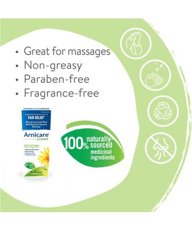 Boiron Arnicare Cream Pack of 2 boxes for Pain Relief Muscle Pain and Joint Pain Relief Swelling from injuries Bruise & Bruising from Natural Sourced Plants Including Arnica Montana 2x 70g - Buy Online on SooperMarket.com
