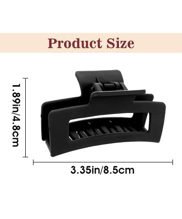 2 Pack Matte Square Claw Clips 3.5 Inch Medium Hair Clamps - Non-slip & Fashionable Hair Accessories for Women and Girls - Buy Online on SooperMarket.com