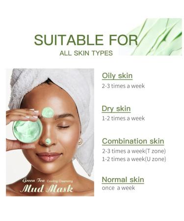 Green Tea Clay Mask - Deep Cleansing Remove Blackheads Shrink Pores | Skin Care for Men & Women - Buy Online on SooperMarket.com