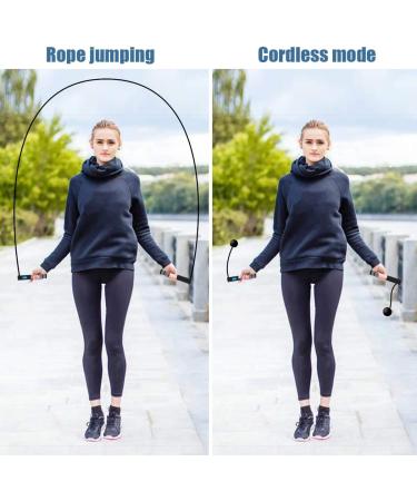 Digital Weighted Handle Jump Rope with Calorie Counter - Adjustable Speed Skipping Rope for Training Fitness - Men, Women, Kids - Black - Buy Online on SooperMarket.com