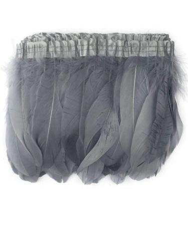 Sowder Duck Goose Feather Trim Fringe 2 Yards (Gray)