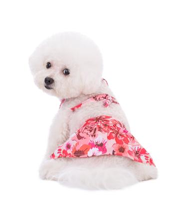 Dog Bikini Pet Swimsuit Flower Doggie Bathing Suit Pet Summer Beach Dress Clothes for Cat Puppy Small Dogs (Large Pink Flower) Large Pink Flower