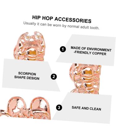 Gogogmee 1pc Scorpion Single Braces Hip Hop Costume Funny Party Dentures Photo Dentures Props 14k Toy Fashion 2X1cm Golden - Buy Online on SooperMarket.com