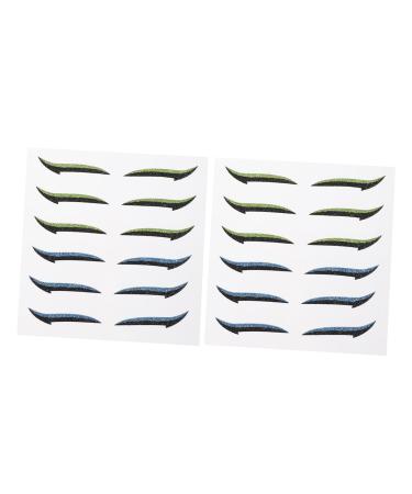 Mikinona Green Stickers Glitter Eyeshadow 12 Pairs Glitter Eyeliner Eye Makeup Tools Eyeliner Decal Invisible Eye Line Strips Miss Double Eyelid Sticker Adhesive Tape Glitter Stickers