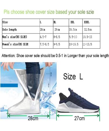 Waterproof Non-Slip Boot Cover | Foldable Portable PVC Overshoes for Men & Women | Ideal for Cycling, Camping, Fishing | Clear, Large Size - Buy Online on SooperMarket.com