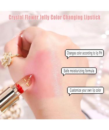 Crystal Flower PH Color Changing Lip Balm | Luxury Mood Lipstick & Nourishing Gloss - Long Lasting Jelly Flower Formula - Buy Online on SooperMarket.com