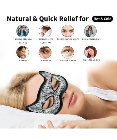 Cooling Eye Mask - Gel Hot Cold Therapy for Puffy Eyes Dry Eyes Headaches Migraines & Dark Circles (2 Pack - Blue & Black - Buy Online on SooperMarket.com