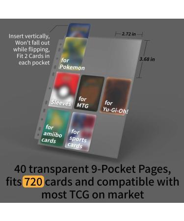 Rayvol Card Binder for Pokemon Cards - 720 Trading Card Collection Holder with Sleeves | Gifts for Young Collectors - 9 Pocket Binder for Kids 3-12 - Buy Online on SooperMarket.com