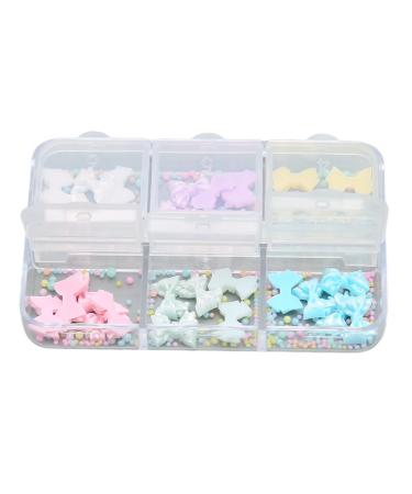Nail Art Decoration Portable Elegant Nail Care Bowknot Accessories Safe Resin Beautiful for DIY