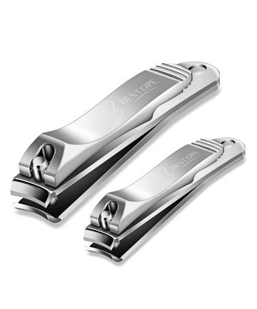 BESTOPE PRO Nail Clipper Set Professional Fingernail Clipper Toenail Clipper Slant Edge Nail Cutter with Metal Case Stainless Steel Sharp Nail Trimmer Set for Men and Women Black 3 Piece Assortment
