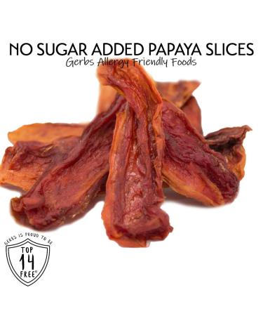 GERBS Unsweetened Dried Papaya Slices 2 LBS - Resealable Bag, Allergy Safe, Improve Vision & Energy, Reduce Stress - Gluten & Peanut Free - Buy Online on SooperMarket.com