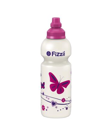 Fizzii children's and leisure drinking bottle 600 ml (leakage-proof for carbon dioxide pollutant-free dishwasher resistant motif: butterfly)