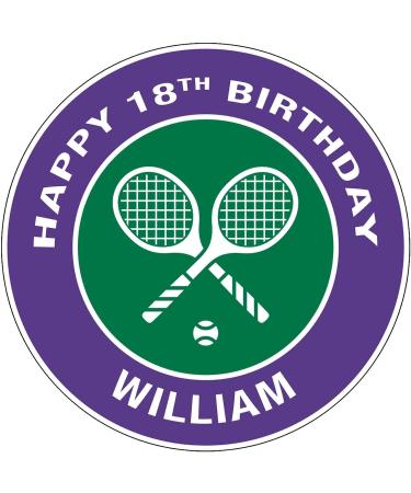 Tennis Cake Topper Edible Icing Round up to 8"
