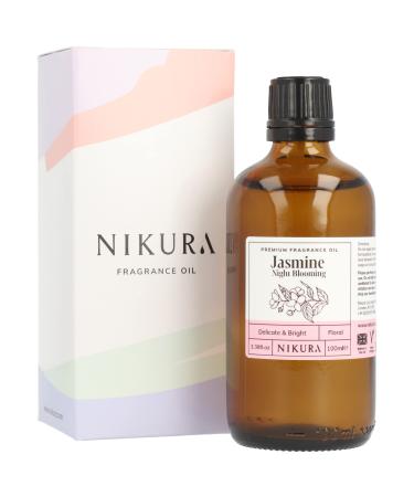 Nikura | Jasmine (Night Blooming) Fragrance Oil - 100ml | Perfect for Soap Making Candle Making Wax Melts Diffuser | Great for use in Bath Bombs Perfume Oil Perfume Scents | Vegan & UK Made