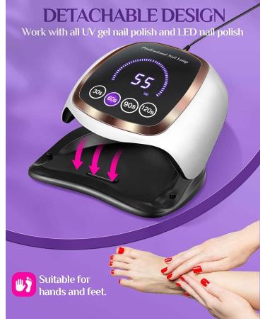 Gugusure 180W UV LED Nail Lamp with LCD Display, Auto Sensor, 4 Timer Settings | Professional Gel Curing Light for Salon and Home Use - Buy Online on SooperMarket.com