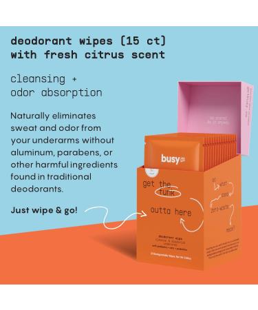 Refresh Deodorant Wipes for Women - 15ct with Zinc, Probiotics & Prebiotics - Buy Online on SooperMarket.com