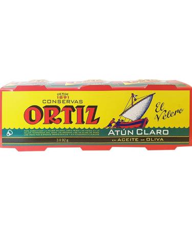Light tuna in olive oil pack of 3 units of 92g Ortiz - Lot 3 Packs