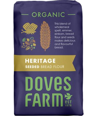 Doves Farm | Organic Heritage Seeded Bread Flour 1kg | Organic Flour Blend with Seed Mix | bread flour and seeds makes delicious and flavourful bread.