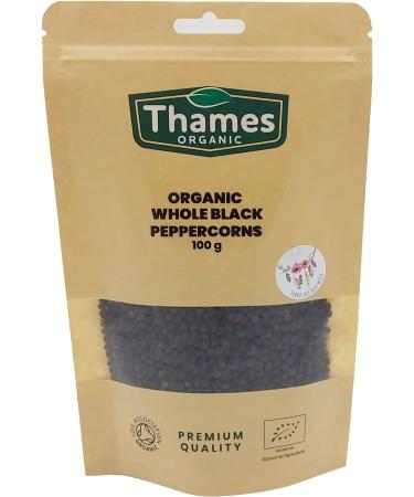 Thames Organic 250g Organic Whole Black Peppercorns - Non-GMO, Vegan, Additives and Preservatives-Free - Buy Online on SooperMarket.com