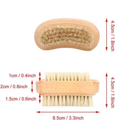 Demeras Wooden Foot 9x5x5 natura Beech Double Sided Nail Brush Remove Dead Skin Cutin Nail Brush Manicure Tool - Buy Online on SooperMarket.com