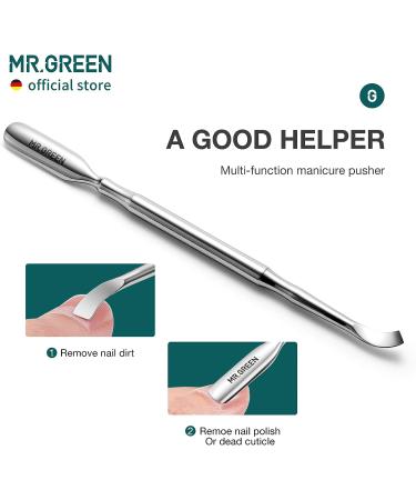 MR.GREEN Cuticle Nippers & Pusher Set - Stainless Steel Nail Manicure Tool for Dead Skin Removal - Buy Online on SooperMarket.com