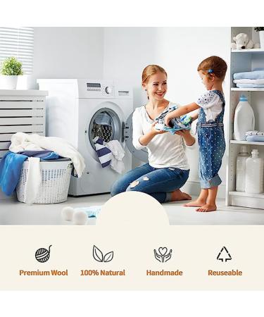 DoHTeck Laundry Drying Ball 6 Pcs Upgraded 100% Wool Reduce Clothes Wrinkles Anti-Static Reusable and Eco-Friendly Save Time and Energy 7 CM - Buy Online on SooperMarket.com