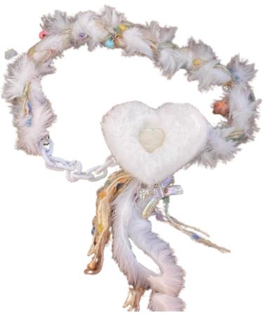 Oralgo Heart-Shaped Collarbone Chain Necklace | Colorful Fluffy Choker Accessory for Girls - Buy Online on SooperMarket.com